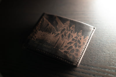 Personalized Name Wallet with Engraved Tree Background